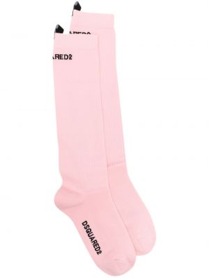 Чорапи с принт Dsquared2 розово