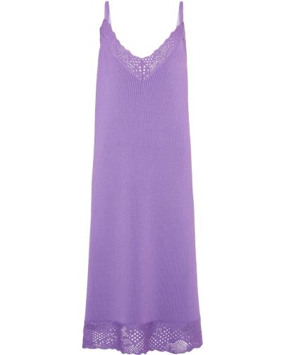 Čipkované midi šaty Balenciaga fialová