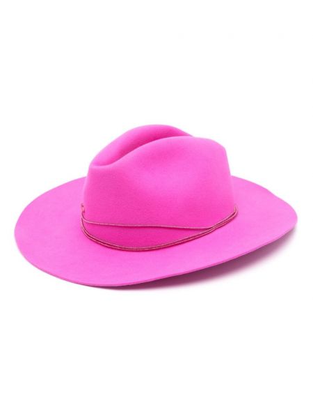 Plstěný klobouk Borsalino růžový