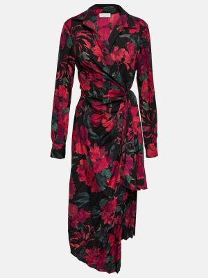Midi obleka s cvetličnim vzorcem Dries Van Noten
