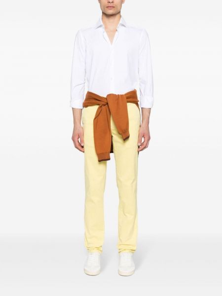 Bavlněné rovné kalhoty Incotex žluté