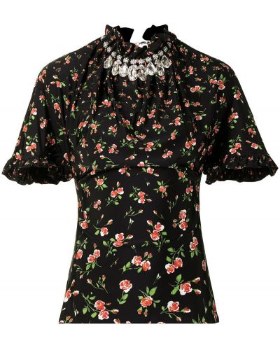 Блуза на цветя с принт Paco Rabanne