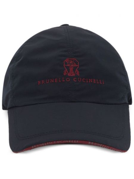 Broderet cap Brunello Cucinelli blå