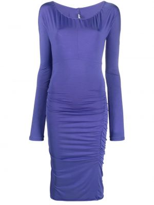 Dlouhé šaty Victoria Beckham modrá