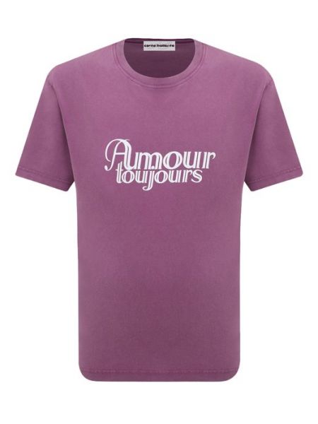 Хлопковая футболка Carne Bollente фиолетовая