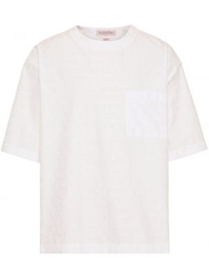 T-shirt en coton avec manches courtes Valentino Garavani blanc