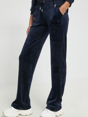 Juicy Couture spodnie dresowe damskie kolor granatowy gładkie