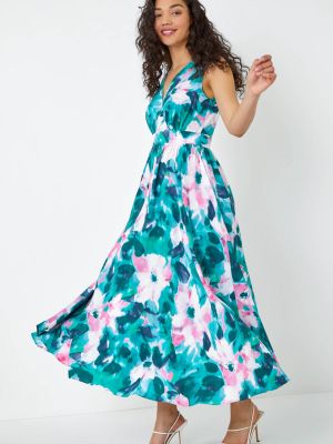 Длинное платье без рукавов в цветочек D.u.s.k розовое