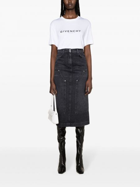 Spódnica jeansowa z wysoką talią Givenchy czarna