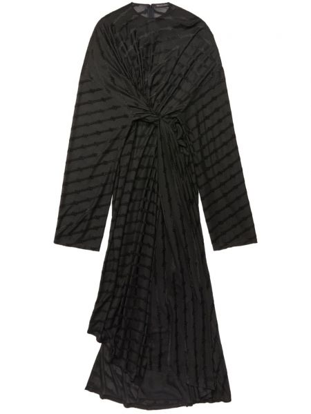 Sukienka długa z nadrukiem Balenciaga czarna