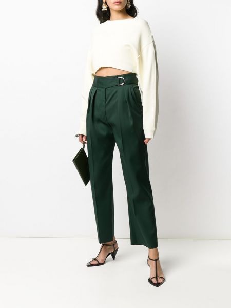 Pantalones de cintura alta Jil Sander verde