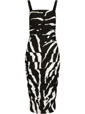 Midi šaty s potlačou so vzorom zebry Dolce & Gabbana