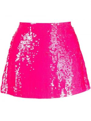 Mini sukně s flitry na zip z polyesteru Alice + Olivia - růžová
