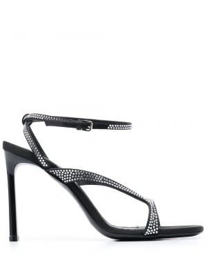 Krištáľové sandále Sergio Rossi čierna