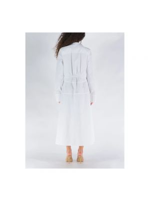 Vestido midi con botones de algodón Jil Sander blanco