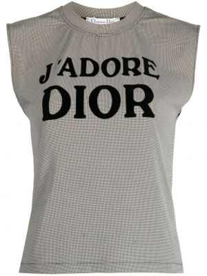 Jersey top s karirastim vzorcem Christian Dior