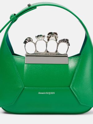 Кожени шопинг чанта Alexander Mcqueen зелено