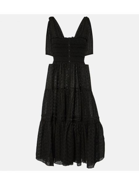 Βαμβακερή μίντι φόρεμα Poupette St Barth μαύρο