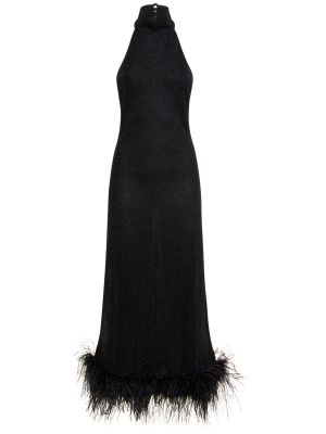 Vestido con plumas de plumas Oséree Swimwear negro