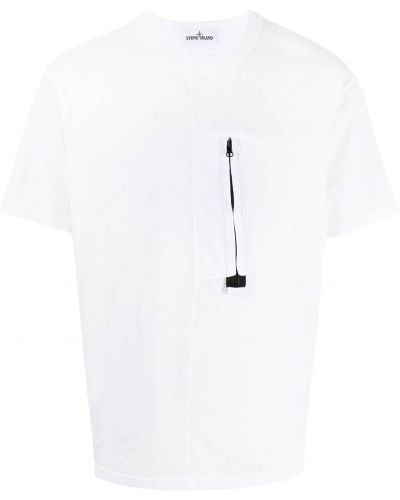 Camiseta con cremallera Stone Island blanco