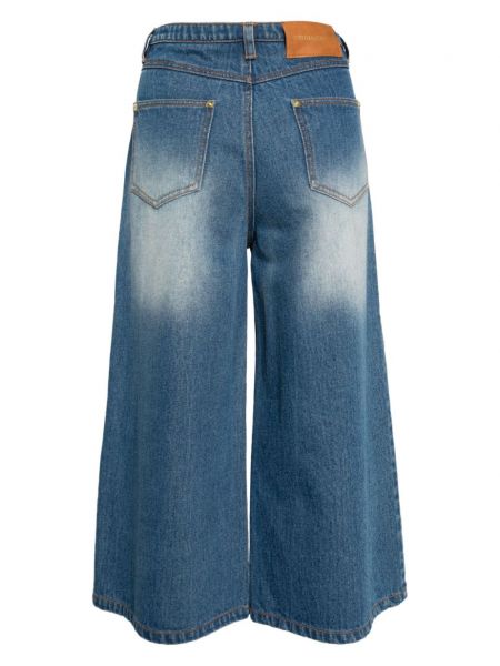 Jeans taille basse large Cynthia Rowley bleu