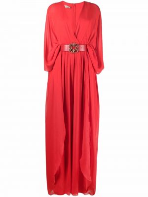 Chiffong silke lang jumpsuit Elie Saab rød