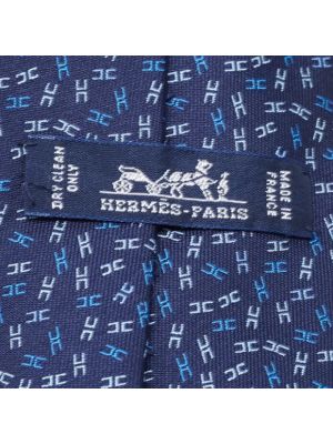 Top de seda Hermès Vintage azul