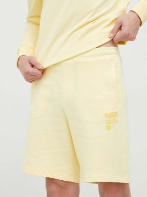 Памучни панталон Fila жълто
