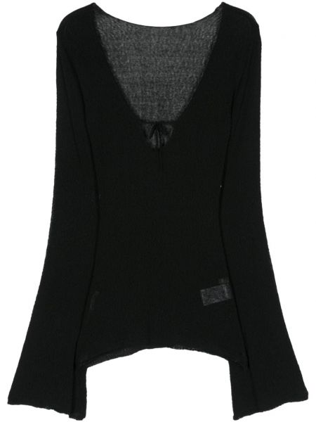 Caurspīdīgs vilnas džemperis Paloma Wool melns