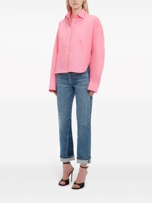 Haftowana koszula Victoria Beckham różowa