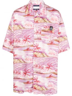 Дънкова риза с принт Martine Rose розово