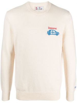 Пуловер бродиран Mc2 Saint Barth бяло