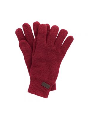 Dzianinowe rękawiczki Barbour czerwone