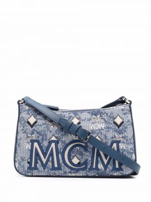 Жакардови чанта за ръка Mcm синьо