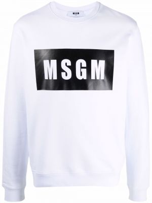 Sweatshirt aus baumwoll mit print Msgm weiß