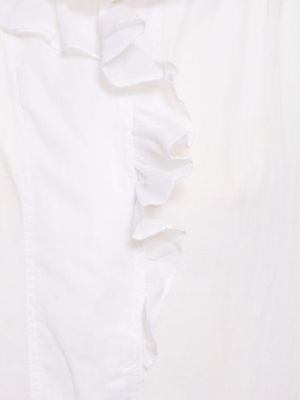 Camisa de algodón con volantes Marant Etoile blanco