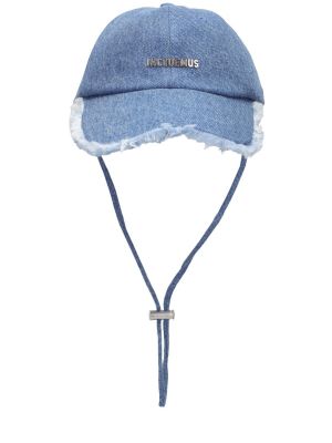 Памучна шапка Jacquemus синьо