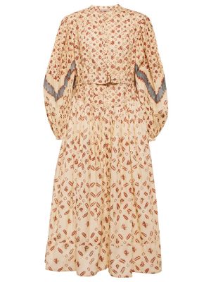 Robe mi-longue en coton à imprimé Ulla Johnson