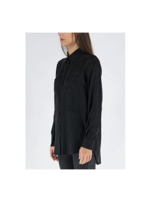 Blusa de seda oversized de tejido jacquard Burberry negro