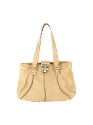 Leder shopper handtasche Celine Vintage beige