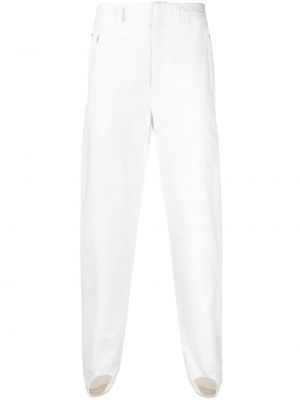 Памучни панталон slim Hed Mayner бяло