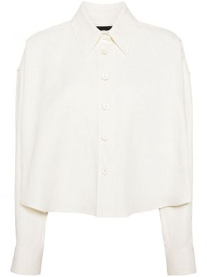 Λινό πουκάμισο με κουμπιά Fabiana Filippi λευκό