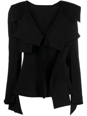 Asimetrična svilena bluza Yohji Yamamoto črna