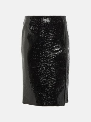 Dirbtinės odos odinis sijonas Sportmax juoda