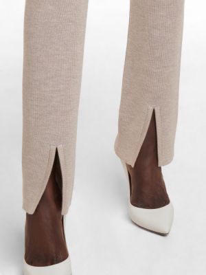 Leggings di lana di seta di cachemire Magda Butrym beige