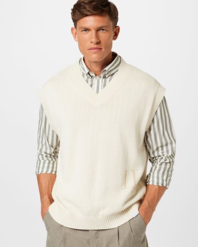 Плетен плетен пуловер без ръкави Les Deux бежово