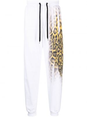 Спортни панталони с принт Roberto Cavalli бяло