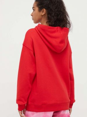Bavlněná mikina s kapucí Adidas Originals červená