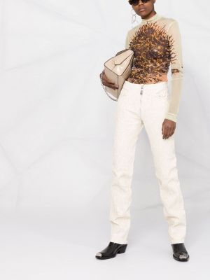 Top con estampado leopardo de malla Givenchy amarillo