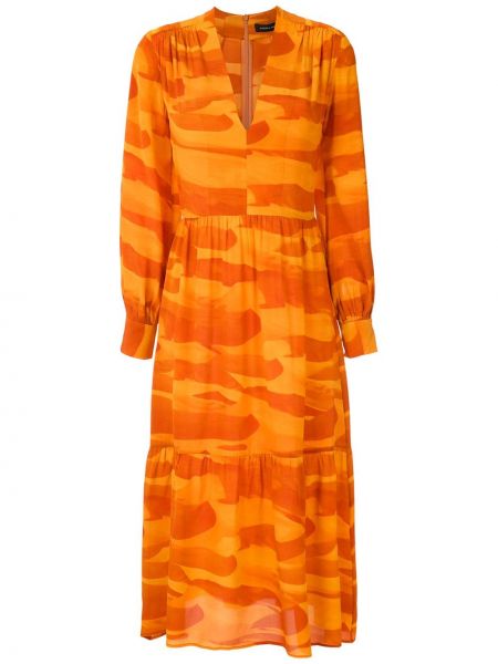 Платье с V-образным вырезом Andrea Marques, оранжевое